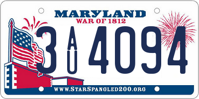 MD license plate 3AU4094