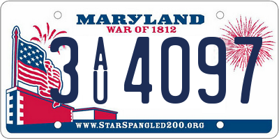 MD license plate 3AU4097