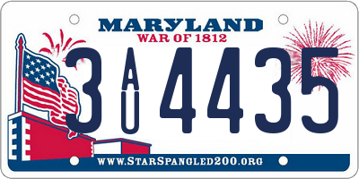 MD license plate 3AU4435