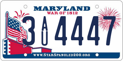MD license plate 3AU4447
