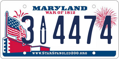 MD license plate 3AU4474