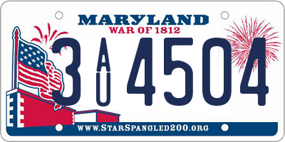 MD license plate 3AU4504