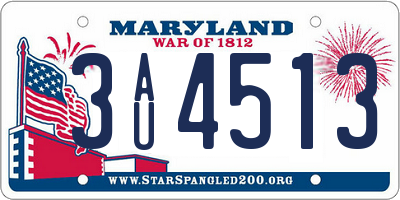 MD license plate 3AU4513