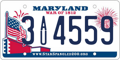 MD license plate 3AU4559