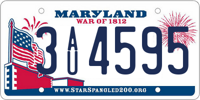 MD license plate 3AU4595