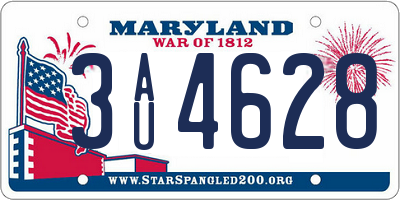 MD license plate 3AU4628