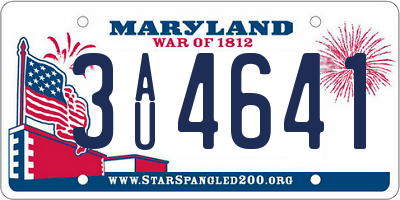MD license plate 3AU4641
