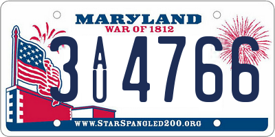 MD license plate 3AU4766