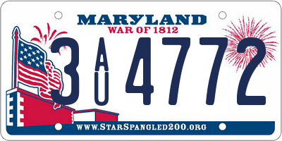 MD license plate 3AU4772