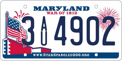 MD license plate 3AU4902