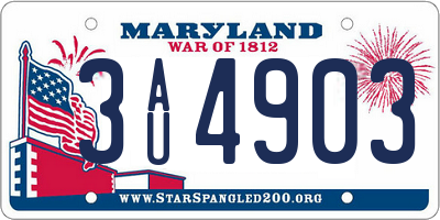 MD license plate 3AU4903