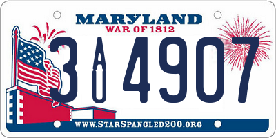 MD license plate 3AU4907