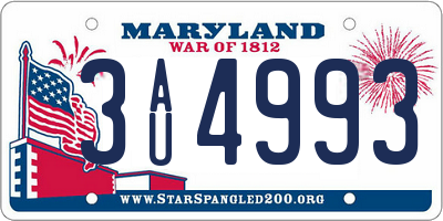 MD license plate 3AU4993