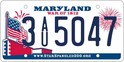 MD license plate 3AU5047
