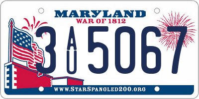 MD license plate 3AU5067