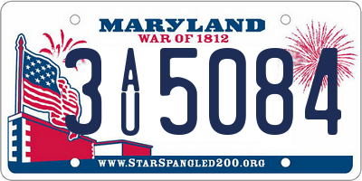 MD license plate 3AU5084