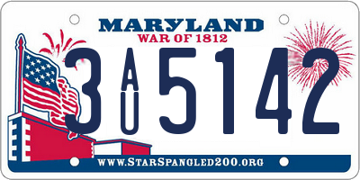 MD license plate 3AU5142
