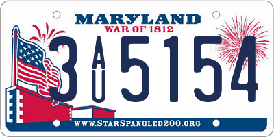 MD license plate 3AU5154
