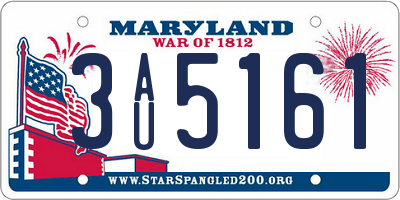 MD license plate 3AU5161