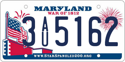 MD license plate 3AU5162