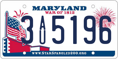 MD license plate 3AU5196
