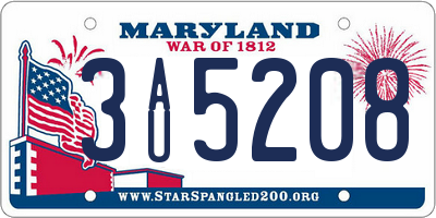 MD license plate 3AU5208