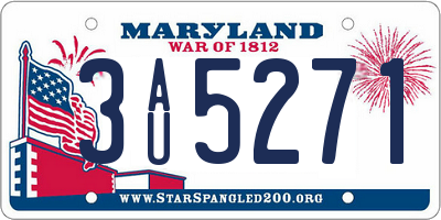 MD license plate 3AU5271