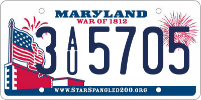 MD license plate 3AU5705