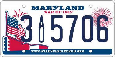 MD license plate 3AU5706