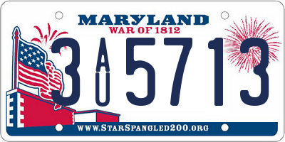 MD license plate 3AU5713