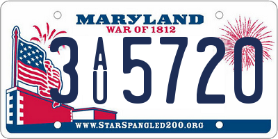 MD license plate 3AU5720