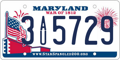 MD license plate 3AU5729