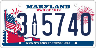 MD license plate 3AU5740