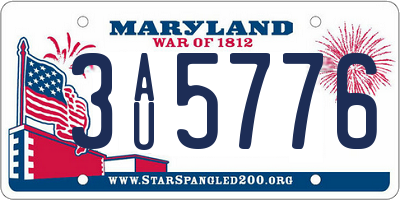 MD license plate 3AU5776