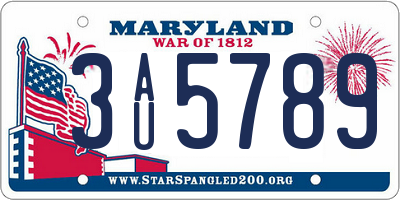 MD license plate 3AU5789