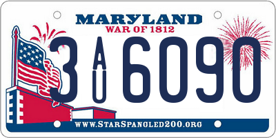MD license plate 3AU6090