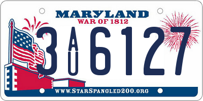 MD license plate 3AU6127