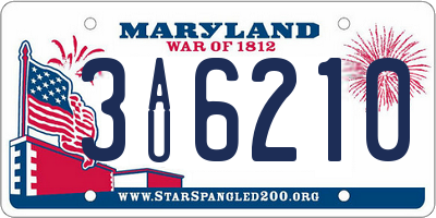 MD license plate 3AU6210