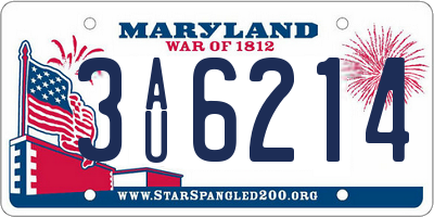 MD license plate 3AU6214