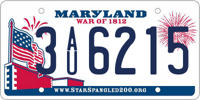 MD license plate 3AU6215