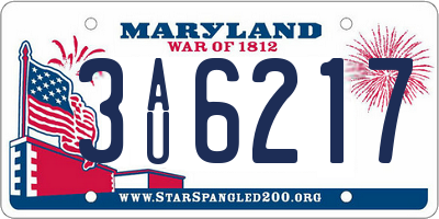 MD license plate 3AU6217