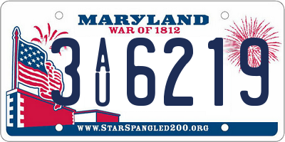 MD license plate 3AU6219