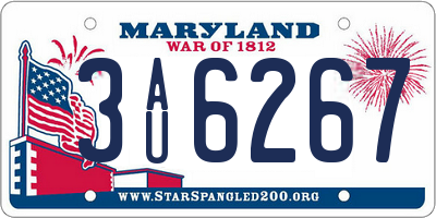 MD license plate 3AU6267