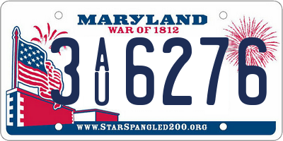 MD license plate 3AU6276