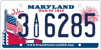 MD license plate 3AU6285