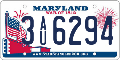 MD license plate 3AU6294