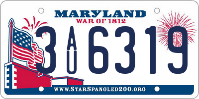 MD license plate 3AU6319