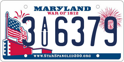 MD license plate 3AU6379