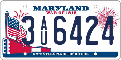 MD license plate 3AU6424
