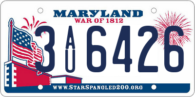 MD license plate 3AU6426